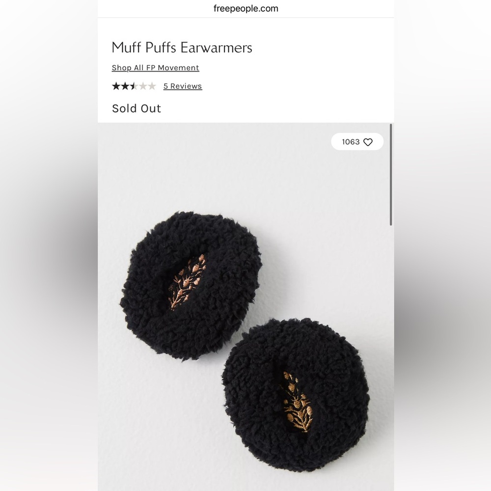 FP MOVEMENT EAR MUFFS ski - white & gold